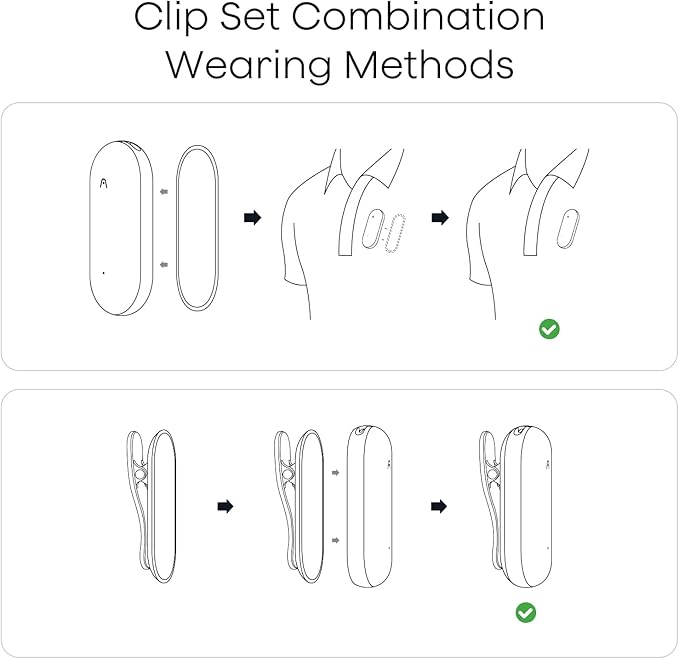 Replacement Magnetic Clip and Pin Attachments for Plaud NotePin (*NOT Included), Accessory Replacement Kit Set for NotePin AI Voice Recorder (No Additional Purchases Needed), Gray