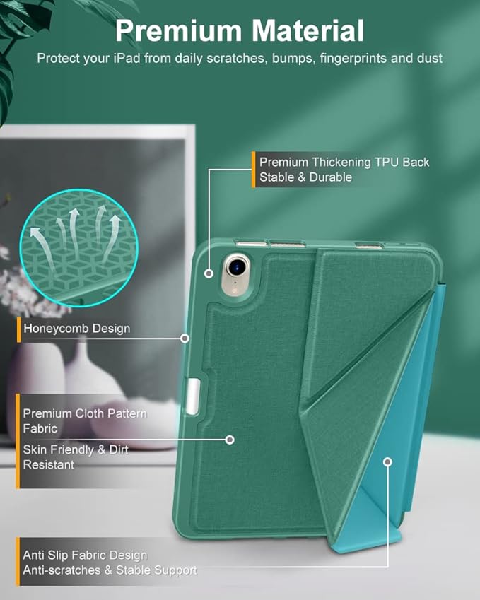 DTTO Case for iPad mini 7 (A17 Pro) 2024 / iPad mini 6 2021 8.3 inch with Pencil Holder, Multi-Angle Magnetic Standing Cover for iPad mini 7th/6th Generation [Auto Wake/Sleep], Green