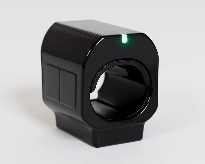 Ring - Black Wearable Wireless Mouse and Air Gesture Presenter - 3D Wireless Ring Mouse for Gamers