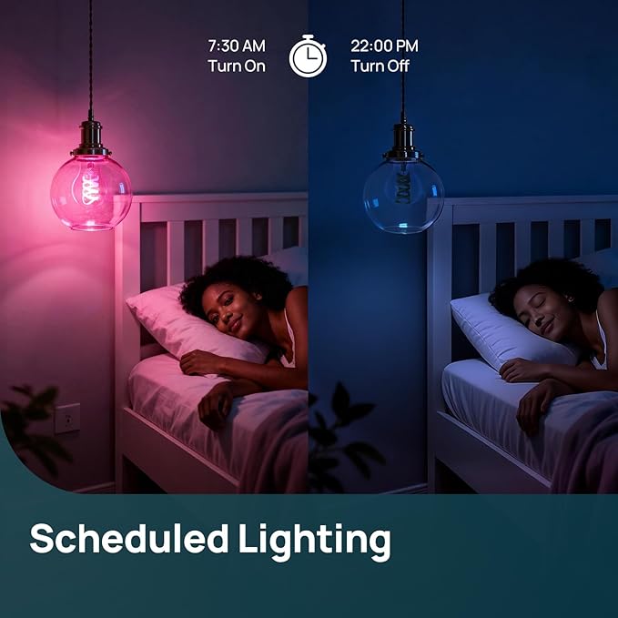 Linkind Matter Smart Light Bulbs, Works with Alexa/Apple Home/Google Home, A19 Smart Edison Bulb with Music Sync & Light Show, Tunable White(1800K-6500K), E26 LED 60W Eqv 850LM, 1Pack