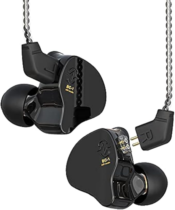 Kinboofi CCZ Melody in Ear Monitors, Dynamic Hybrid Dual Driver in Ear Headphones 1BA+1DD HiFi Wired Headphones Musicians IEM Upgrade Deep Bass Suitable for Audiophile Musician(No MIC, Black)…