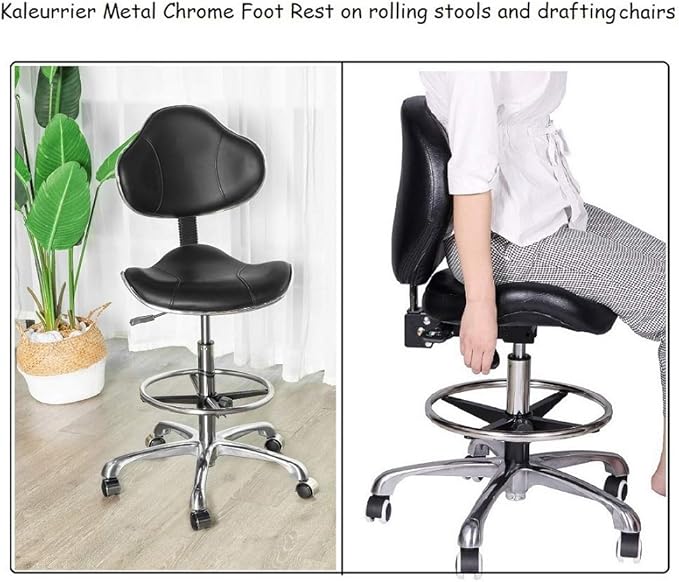 Kaleurrier Metal Chrome Foot Rest Foot Ring for Studio Drafting Chair Office Stool Salon Stool,16 inches Diameter