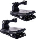 2 Pack 360 Rotation Backpack Fast Clip Clamp Mount for Gopro Hero 13, 12, 11, 10, 9, 8, 7, 6, 5, 4, Session, 3+, 3, 2, 1, Hero (2018) for DJI Osmo and Other Action Cameras