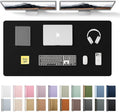 YSAGi Leather Desk Protector, Office Mat, Large Mouse Mat, Non-Slip PU Leather Blotter, Laptop Desk Pad, Waterproof Writing Pad for Office and Home (Black, 47.2" x 23.6")