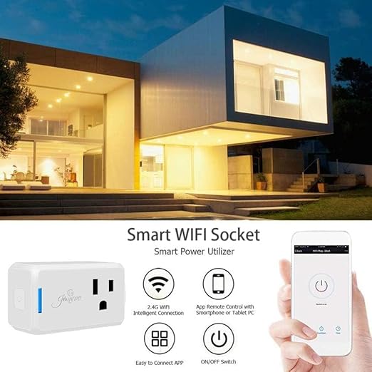 Jinvoo Zigbee Smart Plug, Wireless Mini Plug, Alexa Socket, Smart Home Zigbee Socket, Compatible with Alexa, Google, Requires Zigbee Hub, 2 Packs