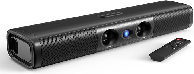 Saiyin Sound Bar with Enhanced Bass–Dual Larger Woofer & Dual Bass Ports, Sound Bar for Smart TV with 90W Peak Power, 17.1-inch Soundbar with Bluetooth5.3/TV-ARC/Optical/AUX Input