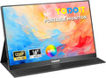 Yodoit Portable Monitor for Laptop 1920×1200 16" FHD Screen IPS Display with USB Type C Port, Built-in Speakers and Smart Cover Compatible with PC, MacBook, Xbox (Black)