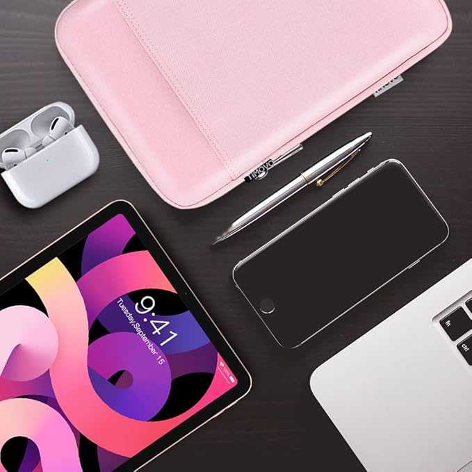 TiMOVO 9-11" Tablet Sleeve Bag for iPad 11-inch A16 2025, iPad 10.9"/10.2"| Air 11 Inch/5th/4th Gen. 10.9", Galaxy Tab A9+/A11Plus 11", Protective Bag Fit Smart Keyboard, Pink