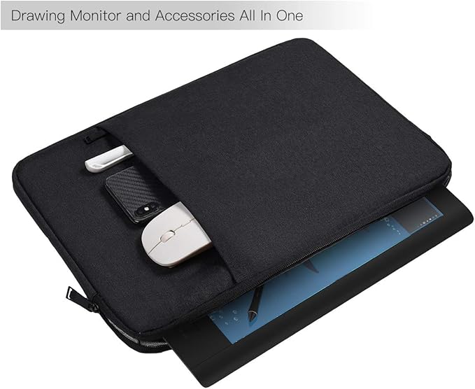 Portable Drawing Tablet Case for Wacom Cintiq 16/ Cintiq Pro 16/Intuos Large PTH860, Huion KAMVAS Pro 16, Wacom Carrying Bag Protective Sleeve(Black) 1