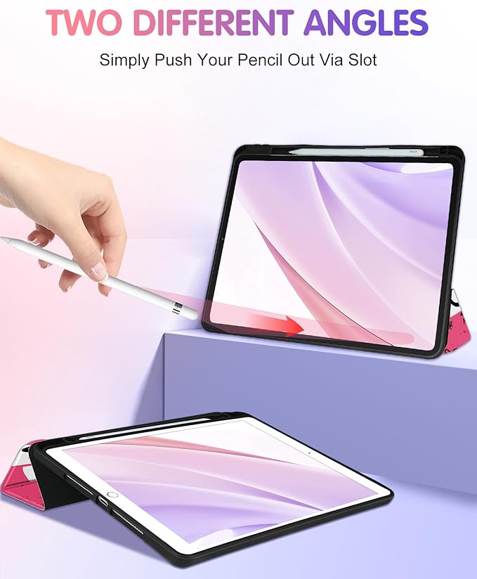 Uppuppy for iPad Air 11 inch Case, Air 5th/4th Generation 10.9, Pro 11'' (4th/3rd/2nd/1st Gen) Case Girls Cute Women Pencil Holder Lips Design Girly Folio Cover for iPad Air 11 2024/2025 (M2/M3)