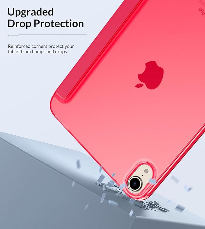 MoKo Case Fit New iPad mini 7 (A17 Pro) 2024, iPad mini 6th Generation Case 2021 (8.3-inch), iPad mini 6 Case, Soft TPU Translucent Frosted Back Cover Case for iPad mini 7th, Magenta