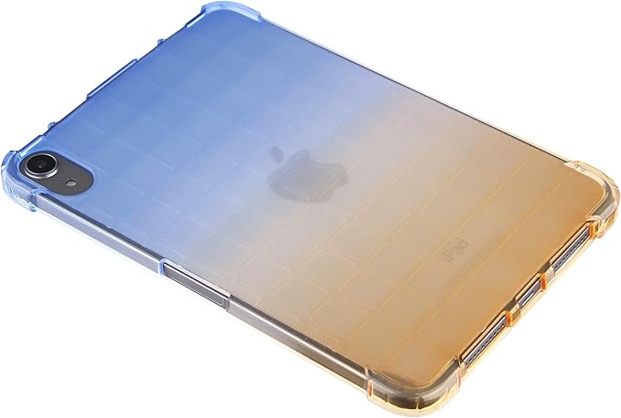 for iPad (A16) 11th Generation 11" 2025 & iPad 10th Generation Case 10.9 inch 2022, Lightweight Thin Translucent Soft TPU Back Shockproof Matte Clear Silicone Gradient Shell, Blue & Yellow