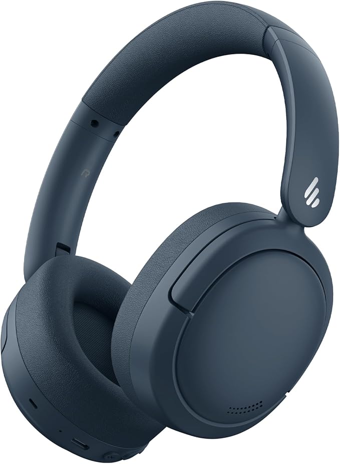 Edifier V80 Hybrid Active Noise Cancelling Headphones, True Wireless Over Ear Bluetooth Headset with 45H Playtime Hi-Res Audio Fast Charging Multipoint Connection for Travel Home Office (Navy)