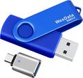 8GB USB 2.0 Flash Drive and 1 USB C Adapter, Thumb Drive USB Memory Stick Jump Drive, Compatible with OTG Type C Phones, Tablets, Laptop, PC (Blue)