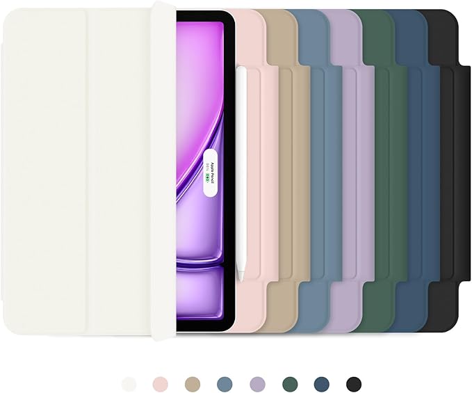 for iPad Air 13 inch M4/M3/M2 Case (2026/2025/2024,Model A3268/A3269/A3271), Auto Sleep/Wake and Magnetic Closure, Trifold Stand Case, PU Leather Cover, Support Apple Pencil Pro, Dark Blue
