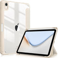 Fintie Hybrid Slim Case for iPad mini 7 (A17 Pro, 7th Generation) 2024 / iPad mini 6 (6th Gen) 8.3 Inch, [Built-in Pencil Holder] Shockproof Cover Clear Transparent Back Shell, Starlight