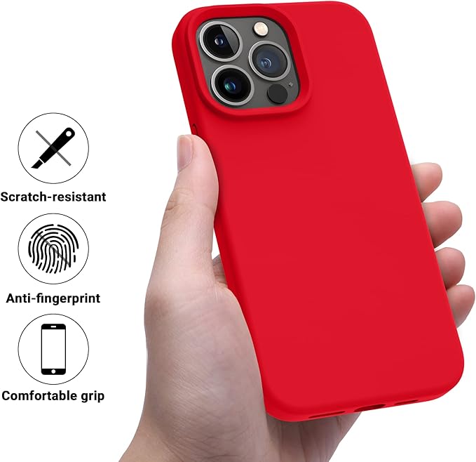 OTOFLY Designed for iPhone 14 Pro Case, Silicone Shockproof Slim Thin Phone Case for iPhone 14 Pro 6.1 inch (Red)