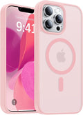 Magnetic for iPhone 12 Pro Max Case, [Compatible with MagSafe][Military-Grade Drop Protection][Anti-Yellowing] Shockproof Translucent Matte Cover for iPhone 12 Pro Max Phone Case,Pink