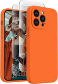 FireNova Designed for iPhone 13 Pro Max Case, Silicone [Camera Protection] Phone Case, Soft Anti-Scratch Microfiber Lining Inside, 6.7 inch, Neon Orange New