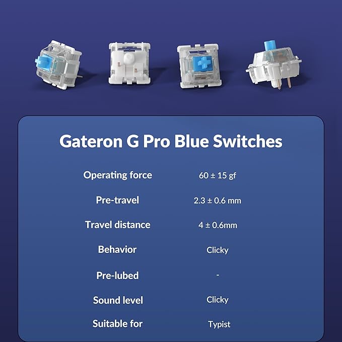 Keychron Q1 RGB Wired Custom Mechanical Keyboard Knob Version, 75% Layout QMK/VIA Programmable with Hot-swappable Gateron G Pro Blue Switch Double Gasket Compatible with Mac Windows Linux (Blue)