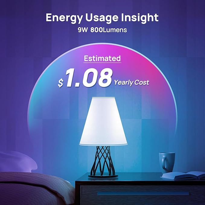 Consciot Smart Light Bulbs, A19 Color Changing Smart Bulbs, 800 Lumens 60W Equivalent, Works with Apple Home, Alexa, Google Home & SmartThings, Dimmable LED, 4-Pack