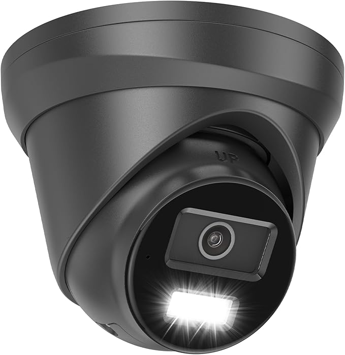 Anpviz 4K PoE IP Camera Outdoor, 8MP Wired Turret Security Camera, Human Vehicle Detection, 2.8mm Lens, Smart Color Night Vision, Full Metal, Built-in Mic, IP67 Waterproof, Black, IPC-D3083BD-S-N