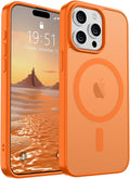 SUPFINE Magnetic for iPhone 15 Pro Case (Compatible with MagSafe) (Military Grade Drop Protection) Translucent Matte Shockproof Phone Cover,Starry Orange