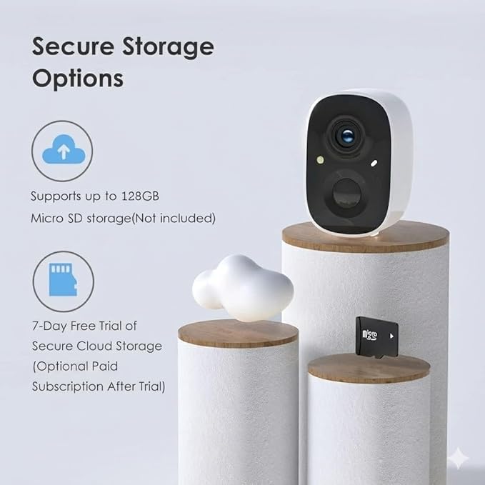 GMK Solar Security Cameras Wireless Outdoor, with Solar Panel 2K Color Night Vision Motion Detection 2-Way Talk Battery Powered WiFi Home Indoor Camera IP65 Weatherproof Cloud/SD Storage 2-Pack