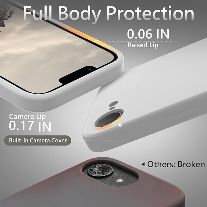 FireNova Magnetic for iPhone 17e Case/iPhone 16e Case, Compatible with MagSafe, [Silicone Camera Protection] Microfiber Lining Phone Case, 6.1", White
