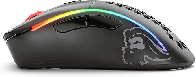 Glorious Gaming Model D- (Small) Wireless Gaming Mouse - 67g Superlight Honeycomb Design, RGB, Ergonomic, Lag Free 2.4GHz Wireless, Up to 71 Hours Battery - Black