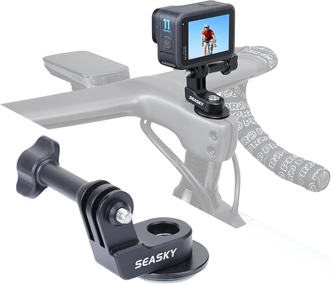 SEASKY H2-A Aluminum Alloy Bicycle Bike Headset Handlebar stem Mount Holder Center mounting for Gopro Hero 13 12 11 10 9 DJI Action 5 Pro 4 3 insta360 Ace Pro 2 Sports Action Camera Accessories
