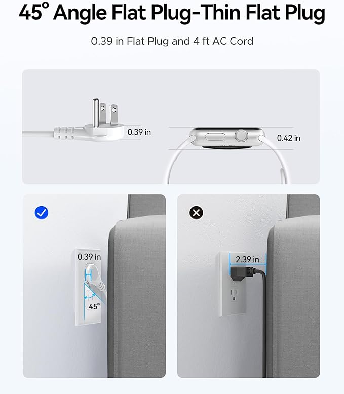Cruise Approved Travel Power Strip, ORICO 4 Outlets 3 USB Ports (1 USB C) with 4FT Wrapped Short Extension Cord, Compact Power Strip for Hotel Travel Essentials-AP3
