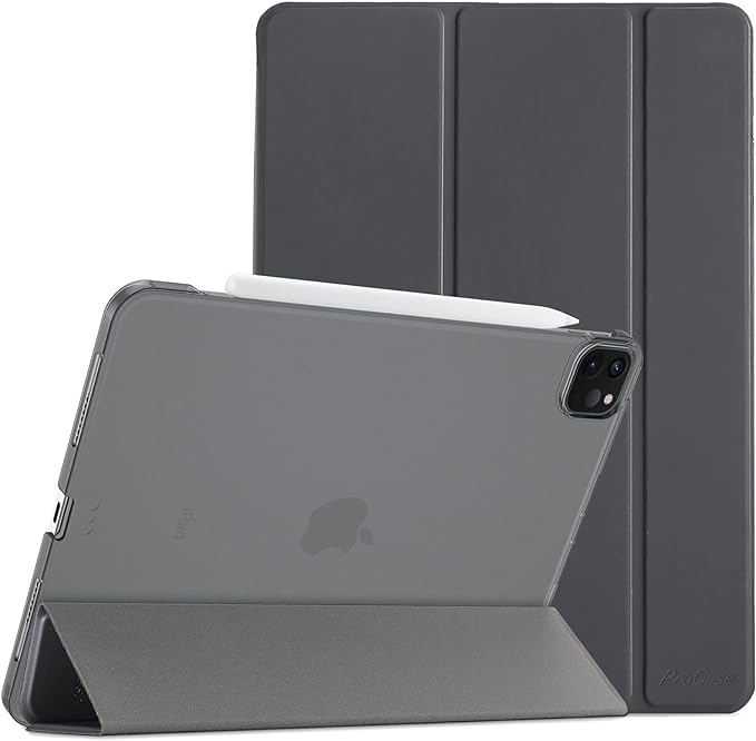 ProCase Smart Case for iPad Pro 12.9 2022/2021/2020/2018, Slim Stand Hard Back Shell Smart Cover for iPad Pro 12.9" 6th Gen/5th Gen/4th Gen/3rd Gen -Grey