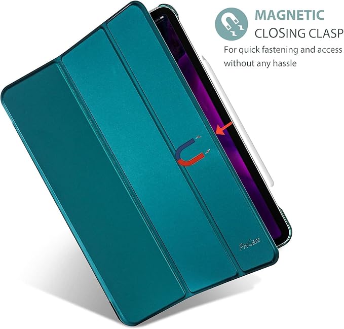 ProCase Smart Case for iPad Pro 12.9 2022/2021/2020/2018, Slim Stand Hard Back Shell Smart Cover for iPad Pro 12.9" 6th Gen/5th Gen/4th Gen/3rd Gen -Emerald