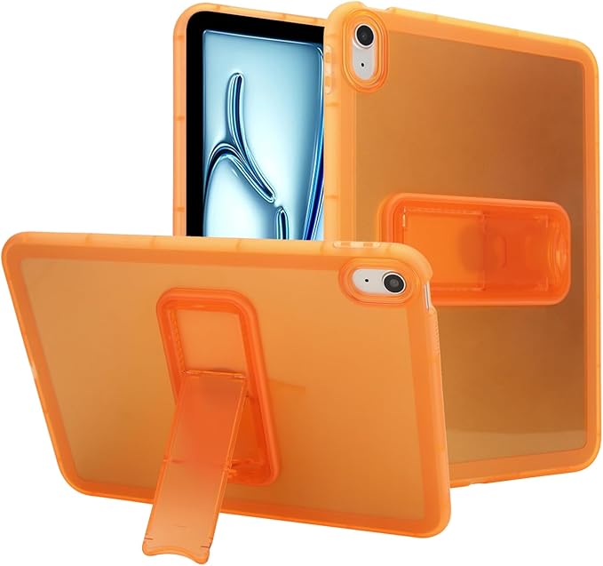 Slim Case for iPad (A16) 11th Generation 11 Inch 2025 / iPad 10th Generation 10.9 Inch 2022, Built-in Kickstand Non-Slip Shockproof Rugged Protective for iPad 11th 10th Gen, Orange