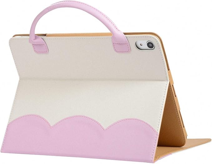 Handbag Case for iPad mini 7 (A17 Pro) 2024/iPad Mini 6 2021 8.3", Techcircle Cute Bowknot Pocket Wallet Folio Stand Dual Handle PU Leather Carrying Case, Auto Sleep/Wake, Pink