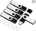8GB USB2.0 & Type-C Flash Drives 5-Pack, EASTBULL 2-in-1 FAT32 USB C Drive Bulk USB-A + USB-C Thumb Drives Pack OTG Memory Sticks Compatible with Smartphones, Computers, Tablets, Mac (Black, 8GB)