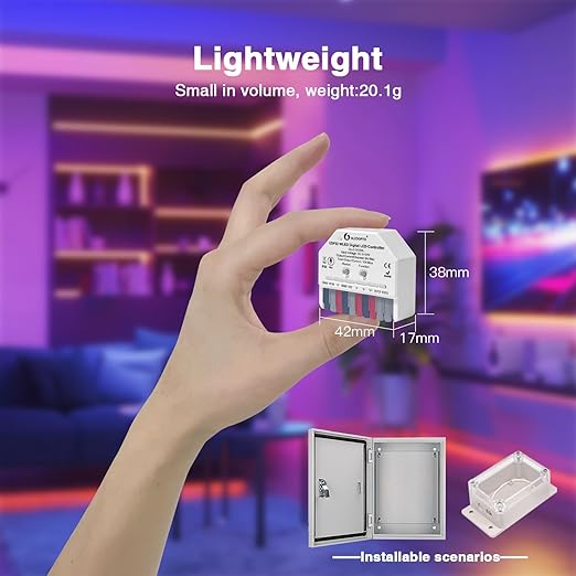 GLEDOPTO ESP32 Mini WLED LED Controller with Microphone DIY Music Dynamic Modes DC 5~24V Work with Addressable Digital RGB IC WS2811 WS2812 SK6812 TM1814 WS2813 WS2815 Strip Light Easy Wiring