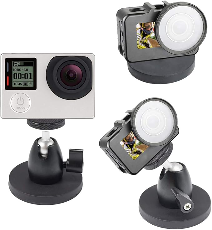 Magnetic Camera Mount with 360 Magnetic Stand, Attaches to Steel Surfaces for Action Camera, Car Mount, Light Stands & Tripods