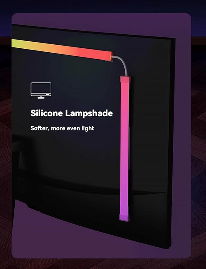 Monitor LED Backlights for PC & Mac, LED Strip Lights that Sync with Screen Color or Music, Computer Light Bar Behind Monitor, LEDs for Desk Gaming, USB Interface, Software Control (34 in)