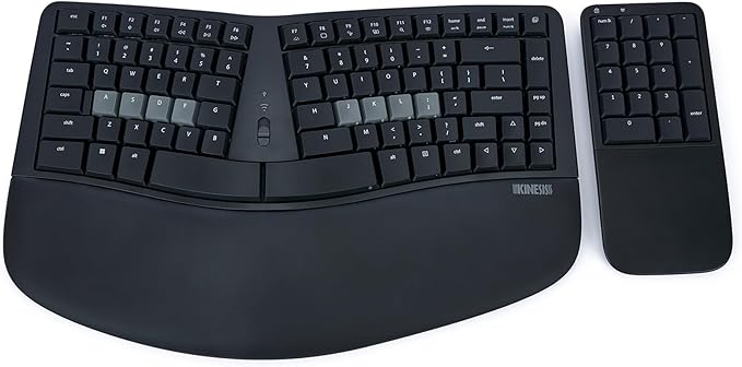 KINESIS Mechanical Keypad LP Numeric 10-Key for Mac & PC | Wired & Wireless Mode | Quiet Linear Mechanical Switches | Programmable | Ergonomic Palm Support | Backlit