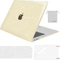 MOSISO Compatible with MacBook Air 13 inch Case 2022 2021 2020 2019 2018 A2337 M1 A2179 A1932, Glitter Plastic Hard Shell&Keyboard Cover&Screen Film&Storage Bag for MacBook Air 13 inch, Gold