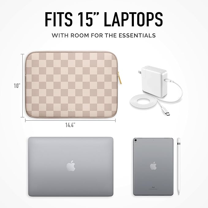 Vandel Slim MacBook Air 15 Inch Laptop Sleeve, 15 inch Laptop Case, Protective MacBook Pro Case, Dell XPS 15 Cover, Surface, Mac Book Air Pouch, Computer Carrying Bag