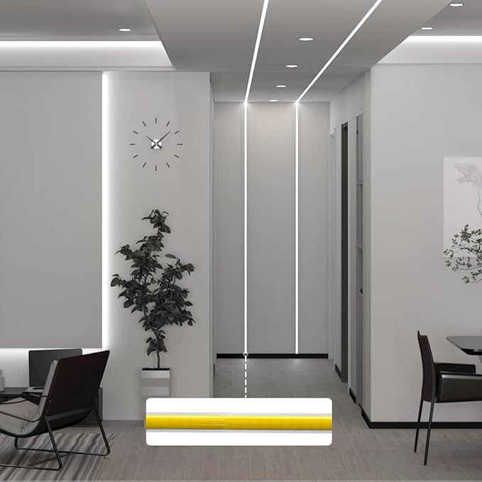 BTF-LIGHTING FCOB COB 5mm Width UL Listed Super Narrow Flexible Uniform Light LED Strip 16.4FT DC24V 6000K CRI 90+ Dimmable LED Ribbon for Kitchen Home Indoor Decoration(No Adapter or Controller)