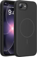Miracase Magnetic for iPhone 17e Case & iPhone 16e Case, [Soft Anti-Scratch Microfiber Lining], Compatible with MagSafe, Silicone Shockproof Protection Phone Case for iPhone 17e/16e, Black