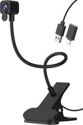 NIVEOLI 4K Center Screen Webcam with Microphone, AutoFocus 4K Middle Screen Webcam USB Type-C/A Adapter, Eye Level Camera Plug&Play (Clamp)