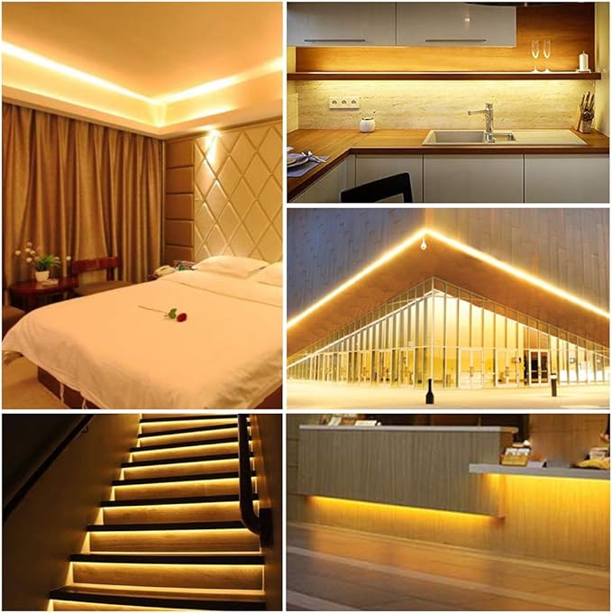 BTF-LIGHTING FCOB COB LED Strip 480LED/m Flexible High Density Uniform Light 9W/m 16.4FT DC12V Warm White 3000K CRI 90+ 8mm Width LED Ribbon for Indoor Decor(No Adapter or Controller)