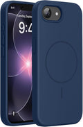 Miracase Magnetic for iPhone 17e Case & iPhone 16e Case, [Soft Anti-Scratch Microfiber Lining], Compatible with MagSafe, Silicone Shockproof Protection Phone Case for iPhone 17e/16e, Dark Blue