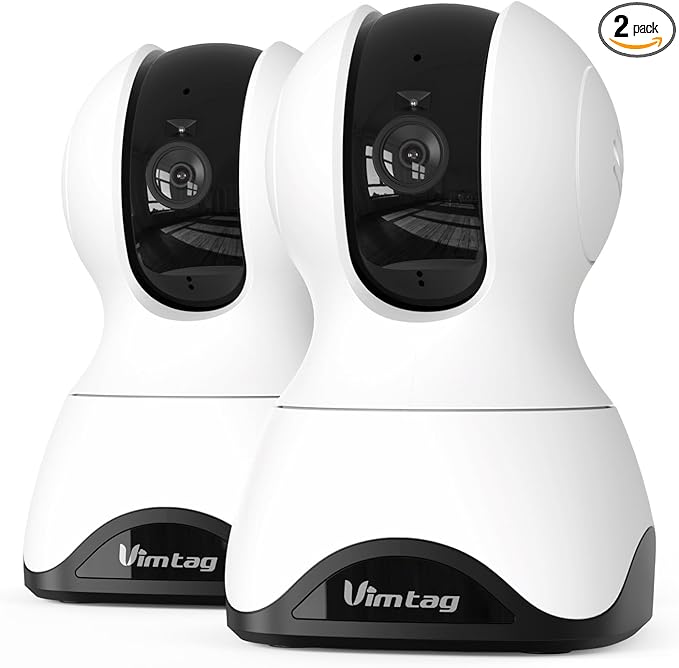 VIMTAG 4K UHD Pan/Tilt Cameras for Home Security, Wired Indoor Camera for Pet/Dog/Cat/Baby/Nanny with Phone App, Motion Tracking, Night Vision, 2-Way Audio, AI Detection, 5G/2.4G WiFi, Works w/Alexa