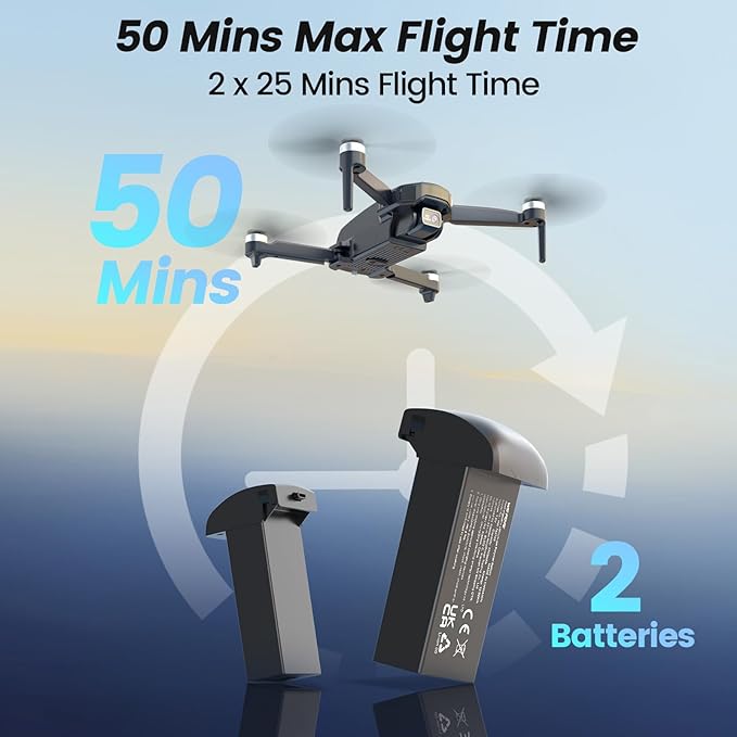 WeFone Drones with Camera for Adults 4k, WF31 GPS RC Drone FPV Foldable Quadcopter for Beginner with Brushless Motor, 5G Wi-Fi Transmission, Auto Return, Follow Me, Waypoints, 50 Min Flight Time